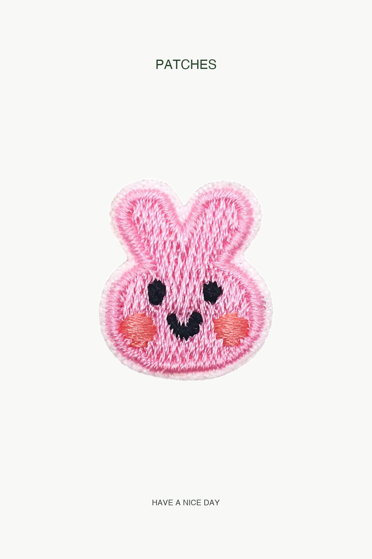 Little Smiling Rabbit Patch — branded PATCHES display card