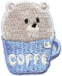 Grey Bear in Blue Coffee Patch