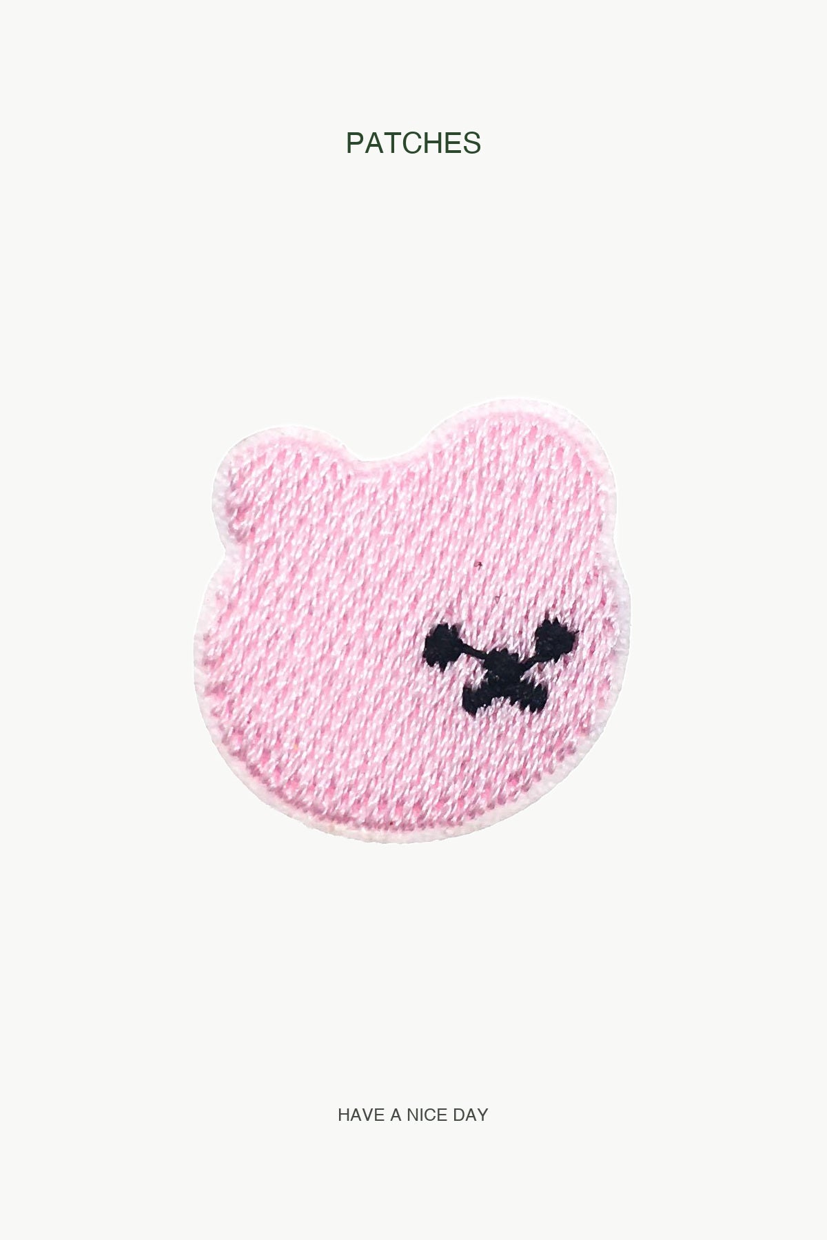 Little Pink Bear Patch — branded PATCHES display card