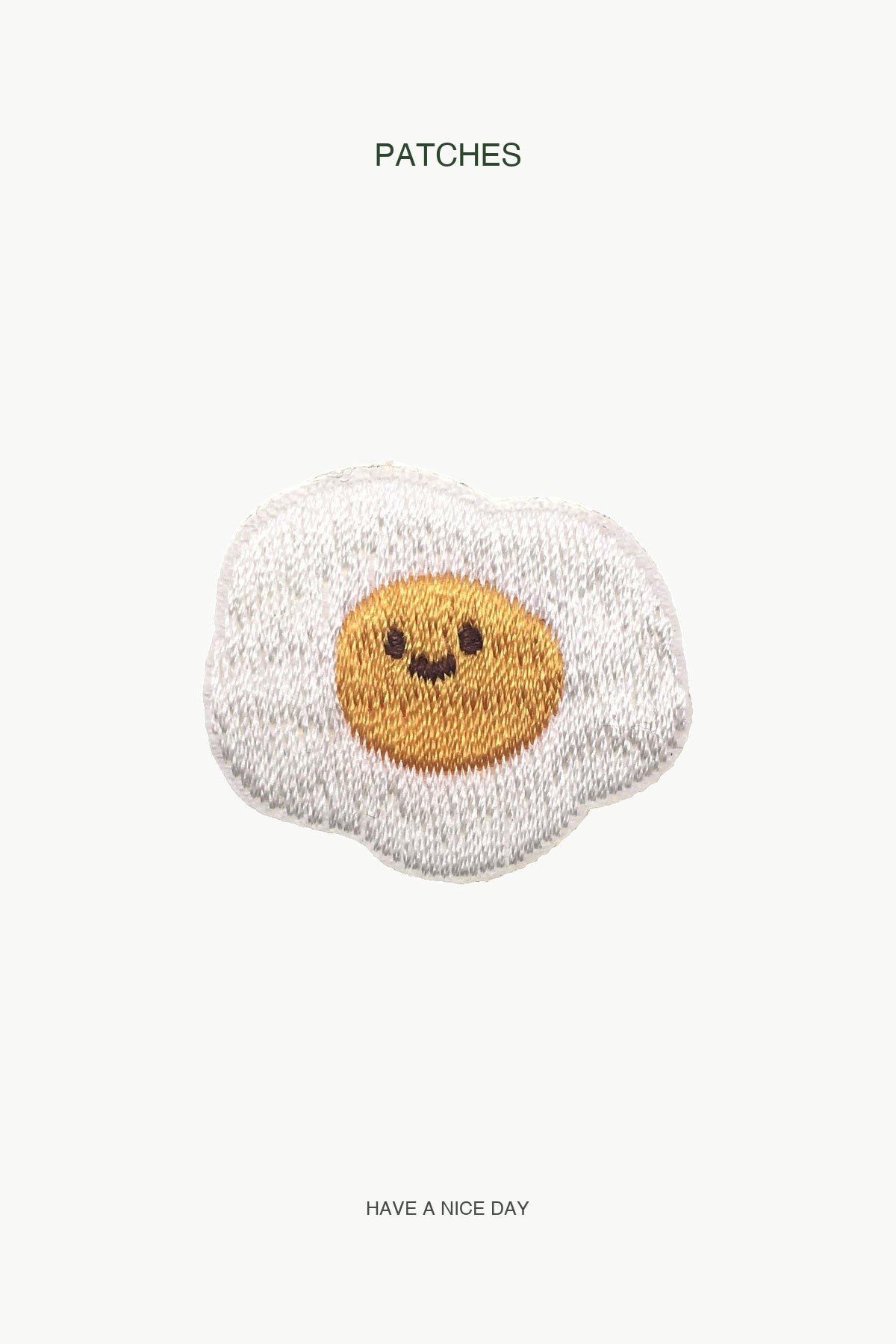 Smiling Sunny Egg Patch — branded PATCHES display card