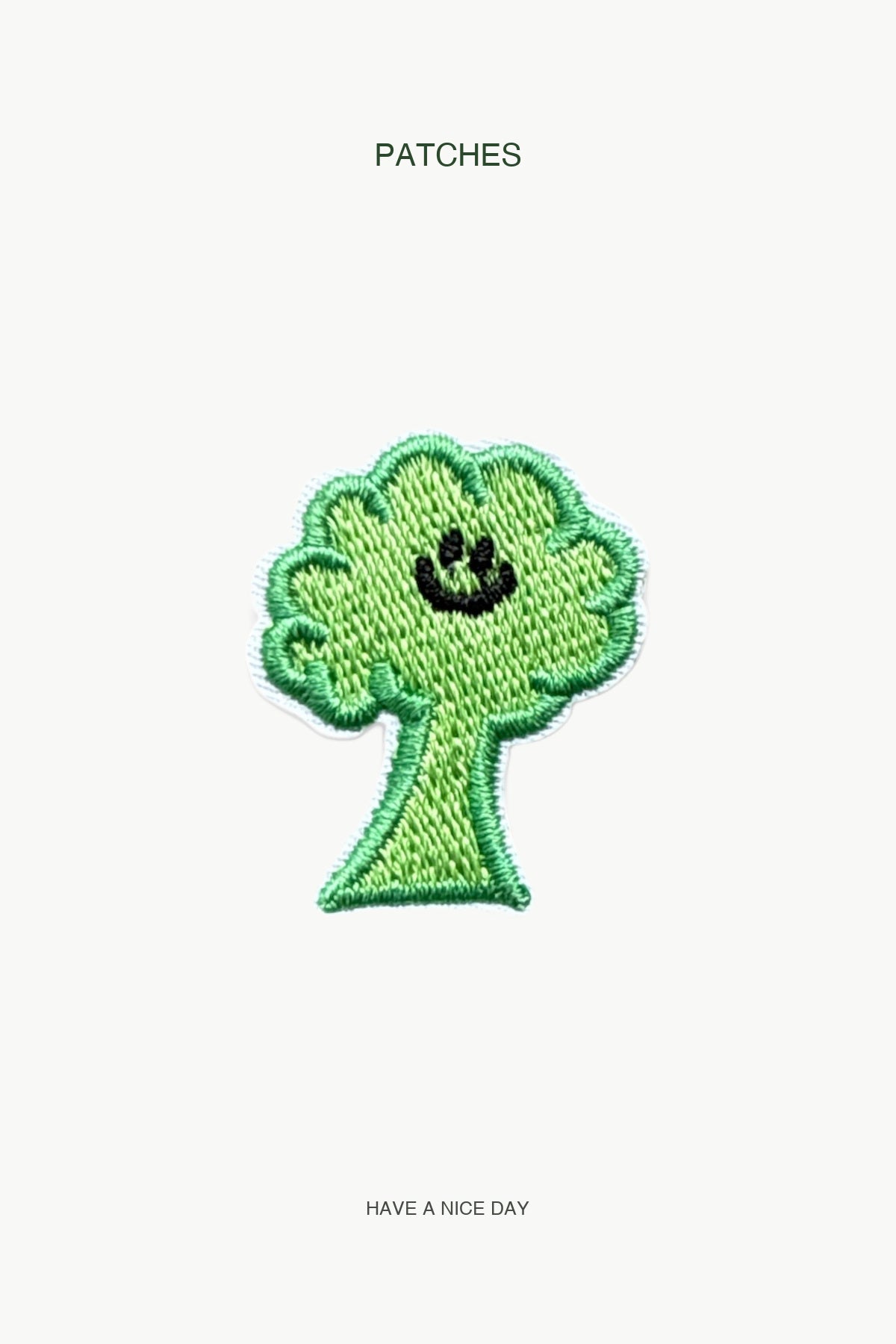 Smiling Brocali Patch — branded PATCHES display card