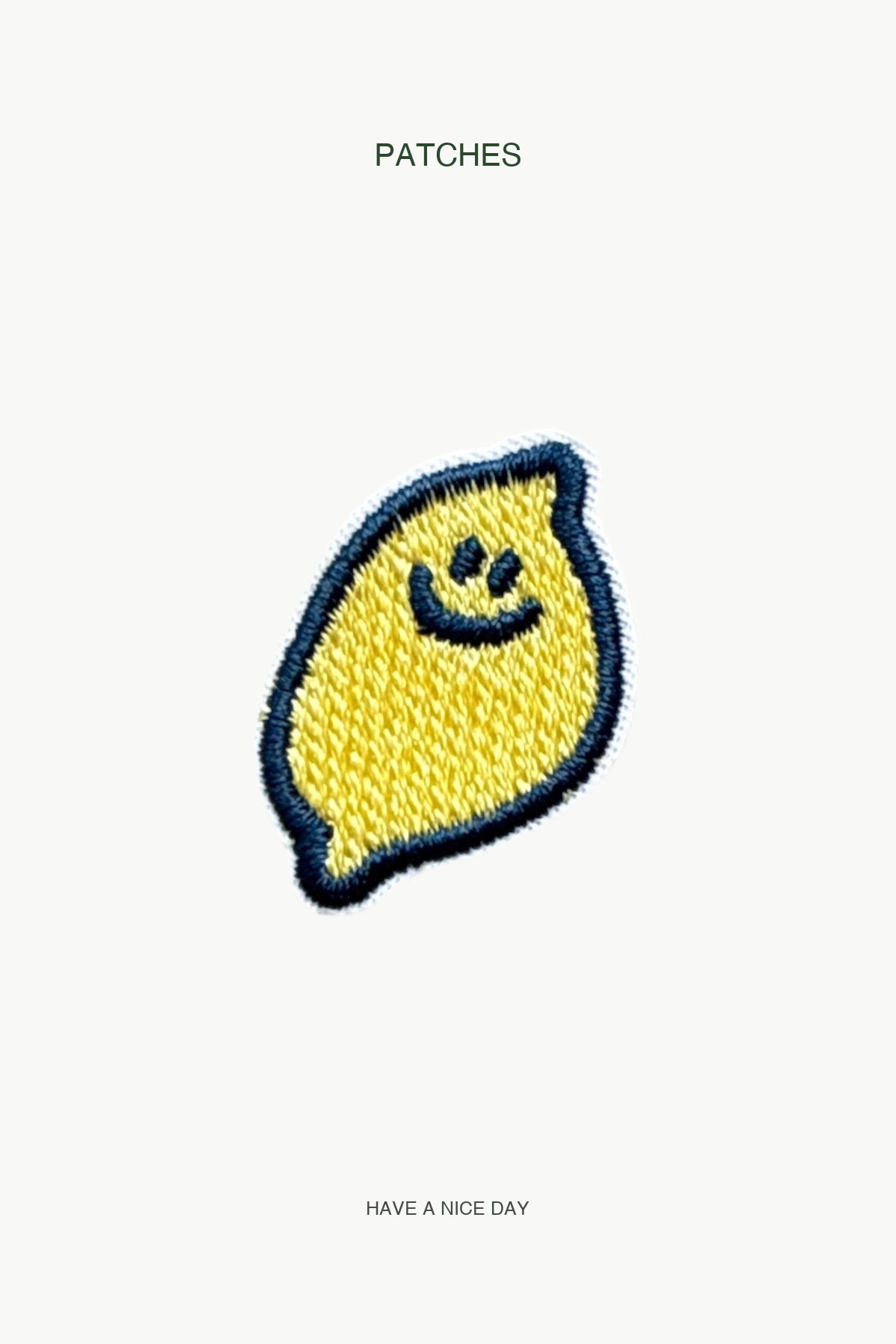 Smiling Lemon Patch — branded PATCHES display card