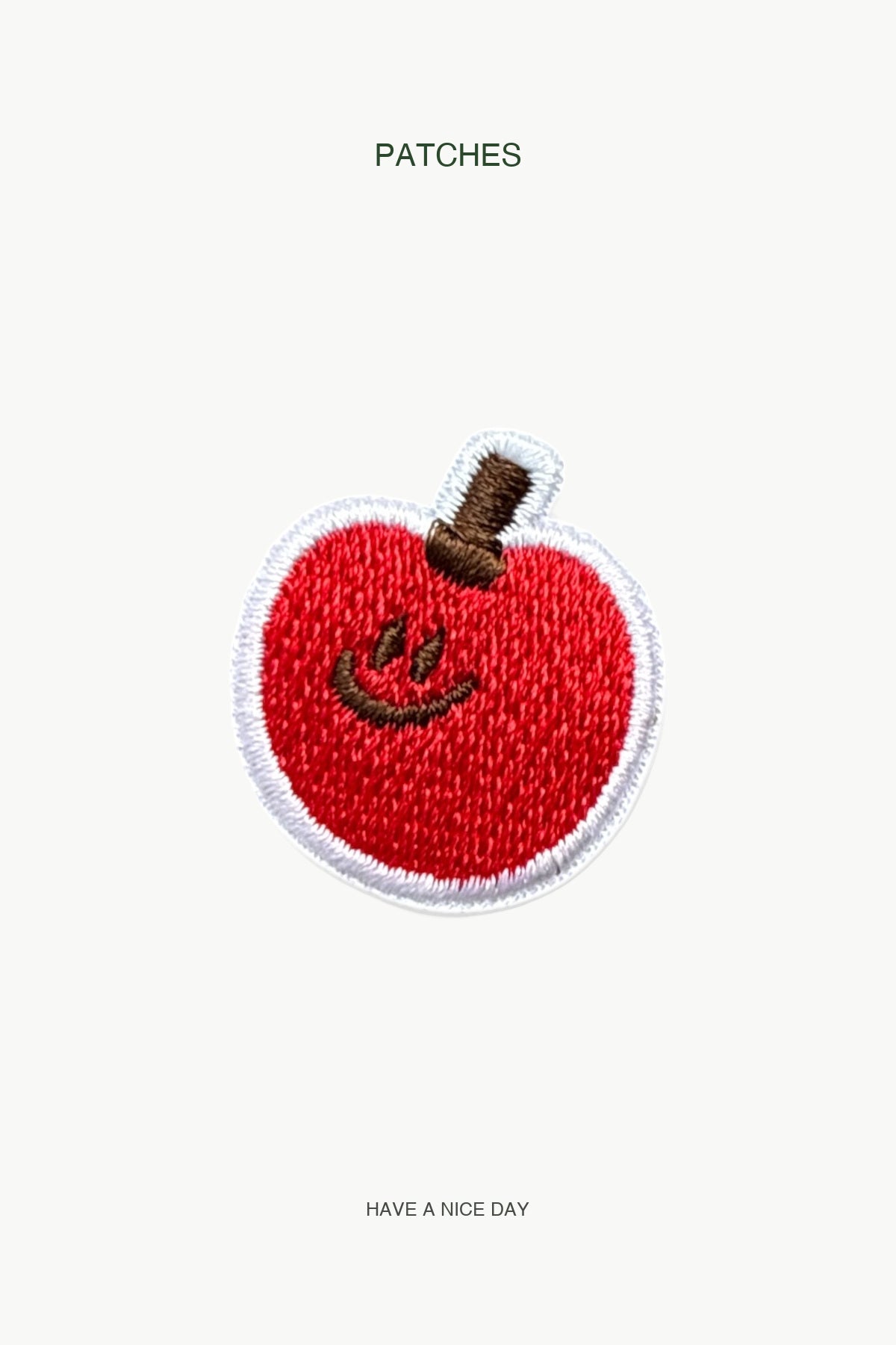 Smiling Apple Patch — branded PATCHES display card
