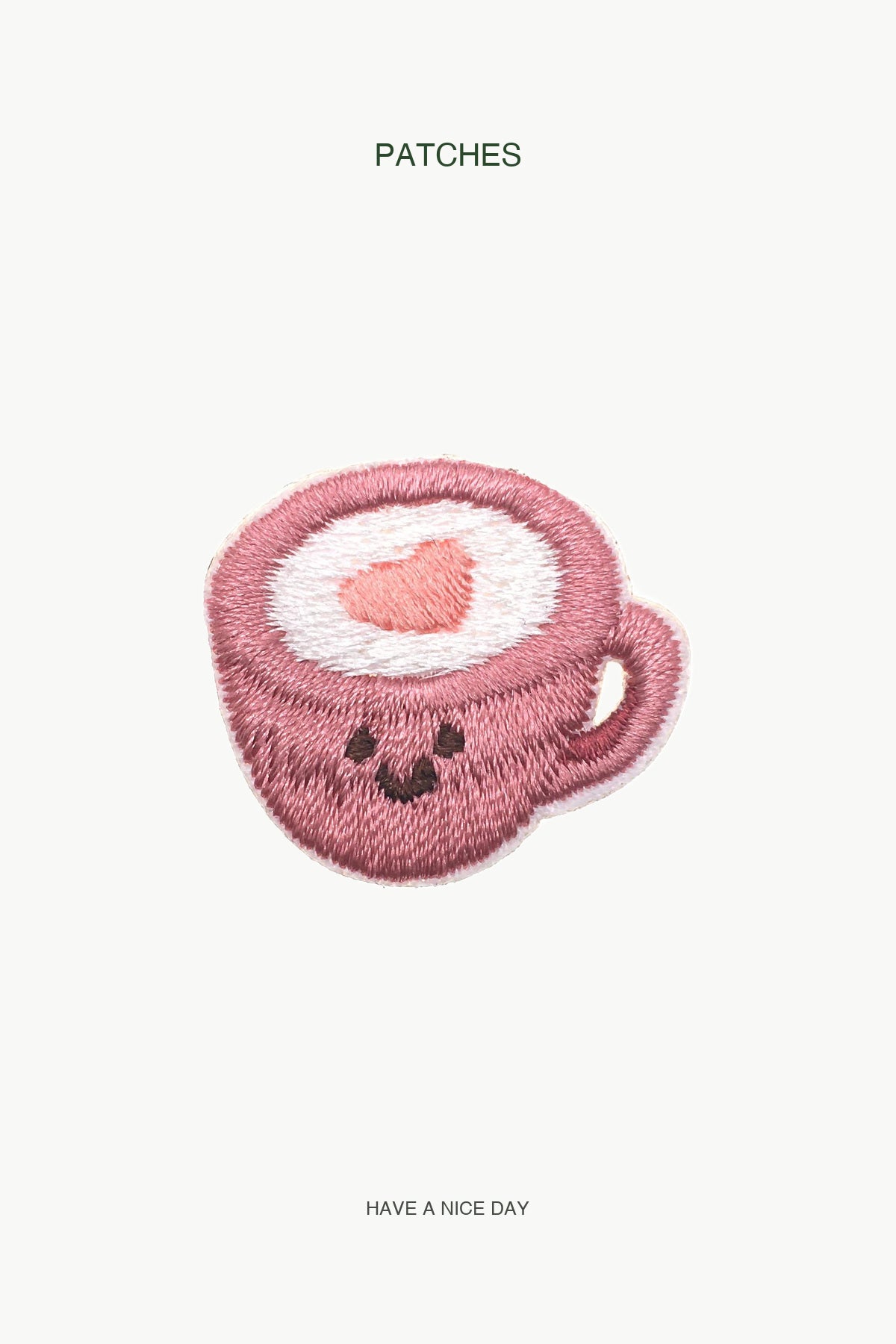 Smiling Heart Latte Patch — branded PATCHES display card