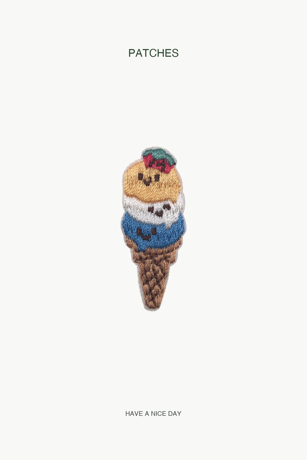 Triple Scoop Ice-Cream Patch — branded PATCHES display card