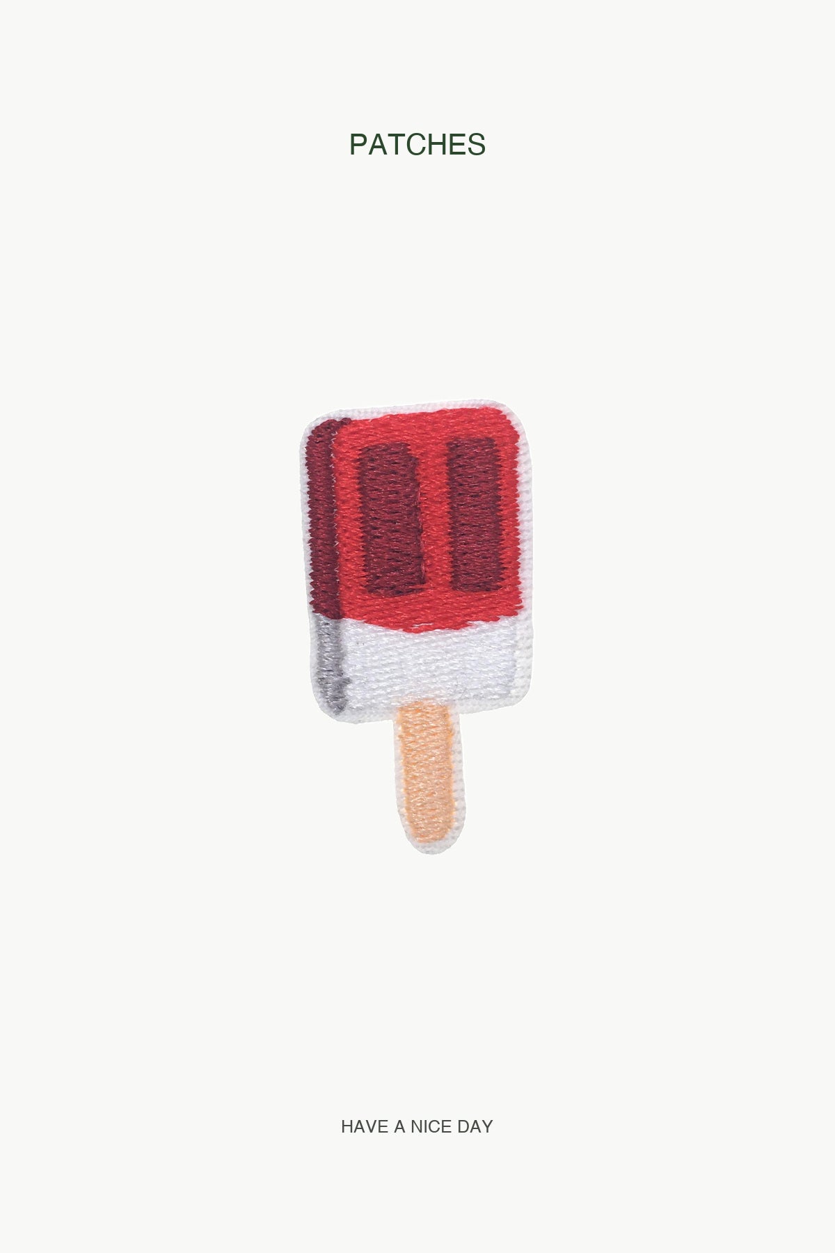 Red Popsical Patch — branded PATCHES display card