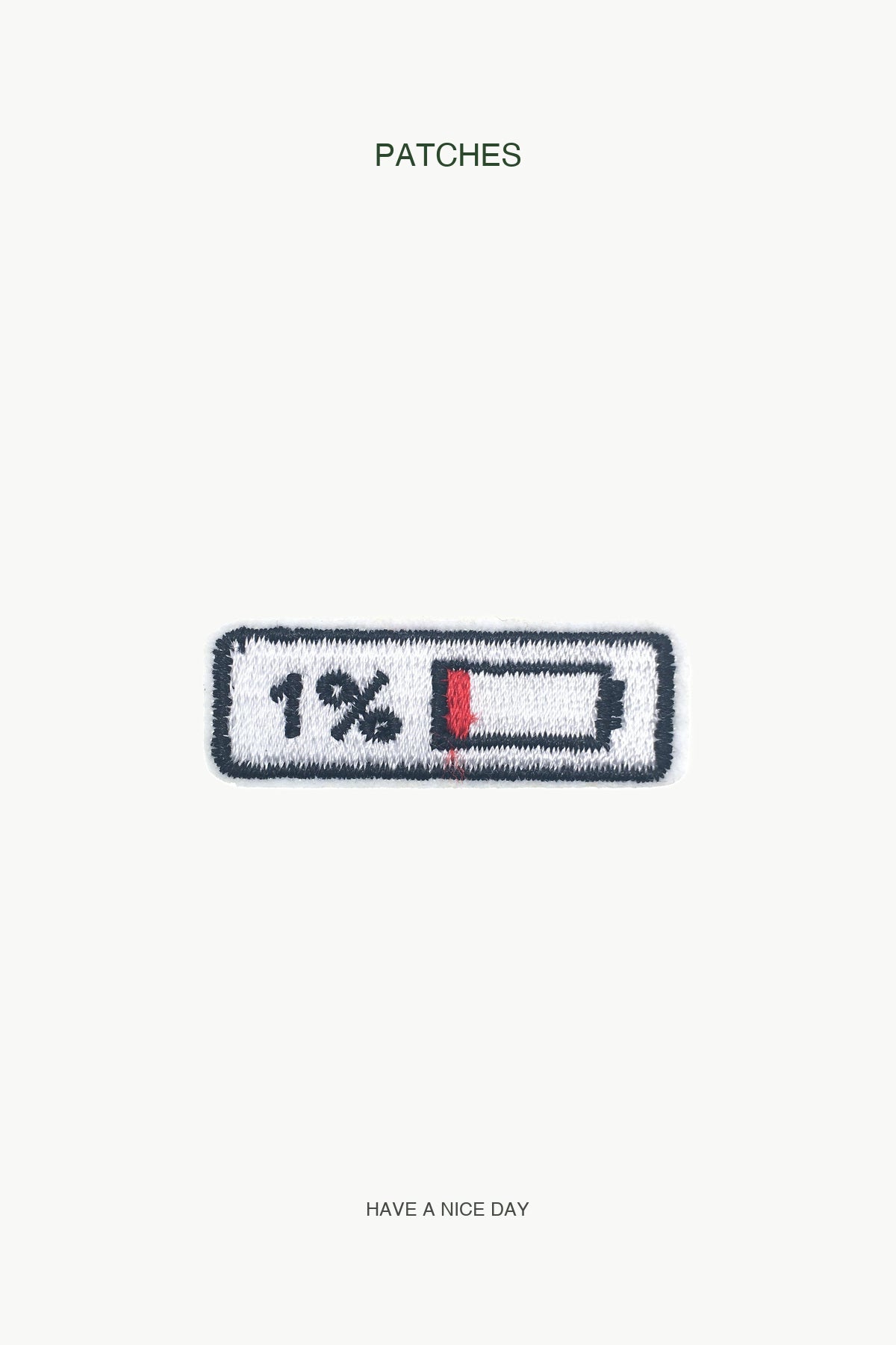 1% Patch — branded PATCHES display card