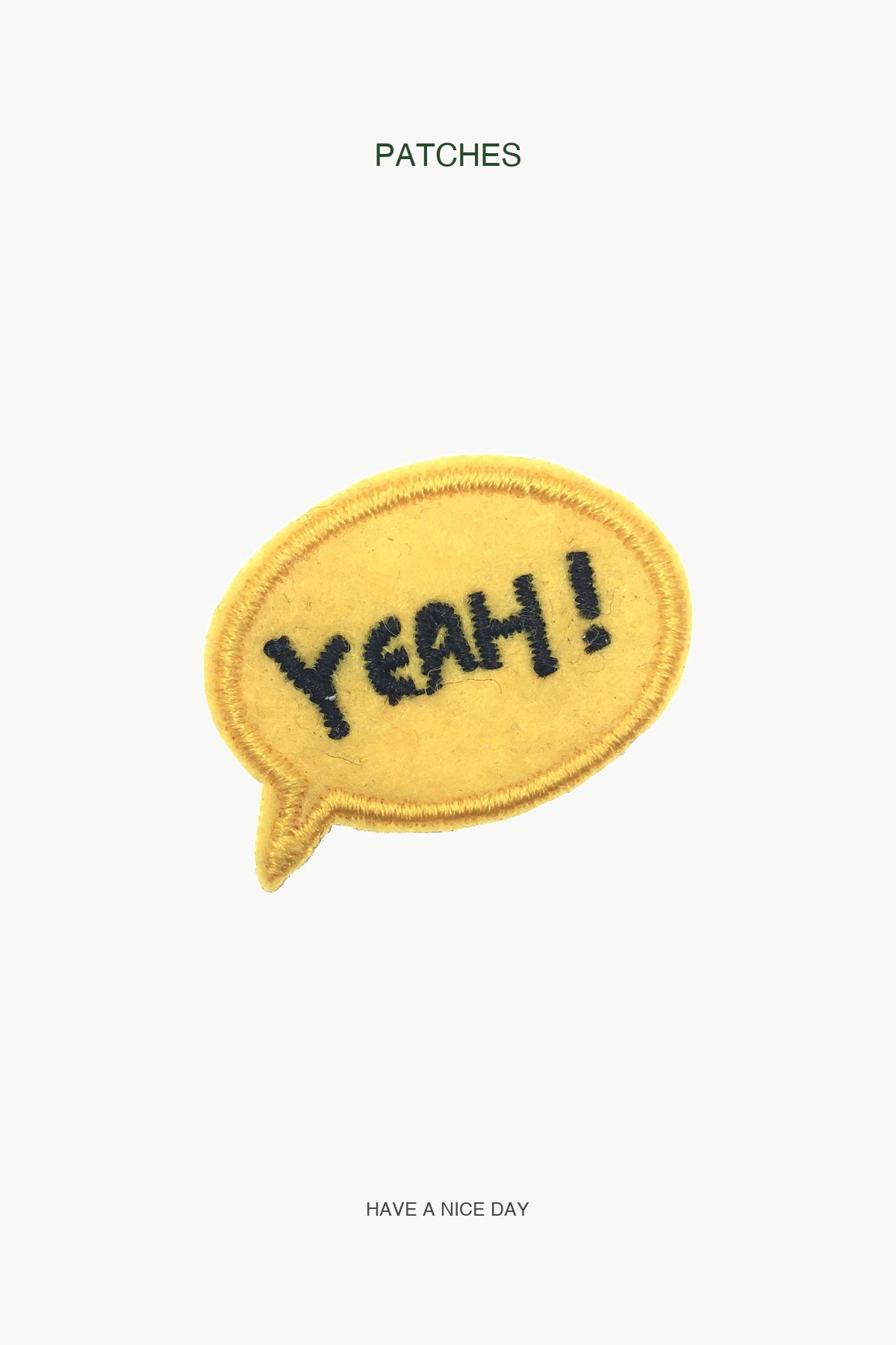 YEAH! Patch — branded PATCHES display card