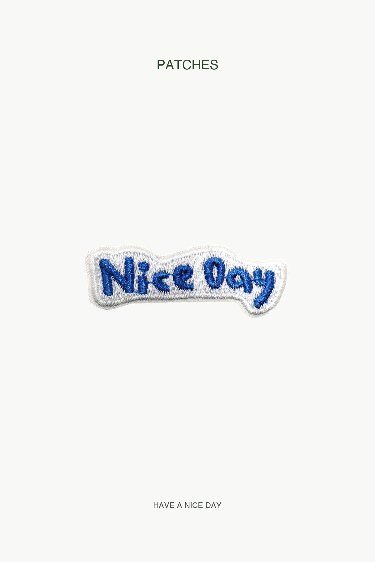 Nice Day Patch — branded PATCHES display card