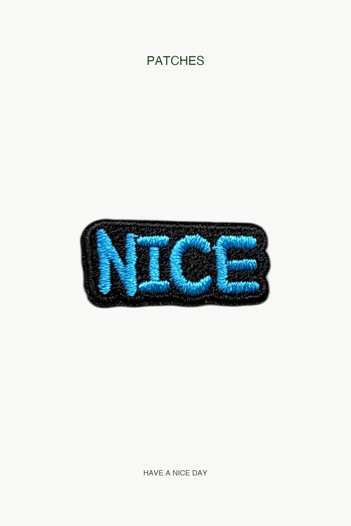 NICE Patch — branded PATCHES display card