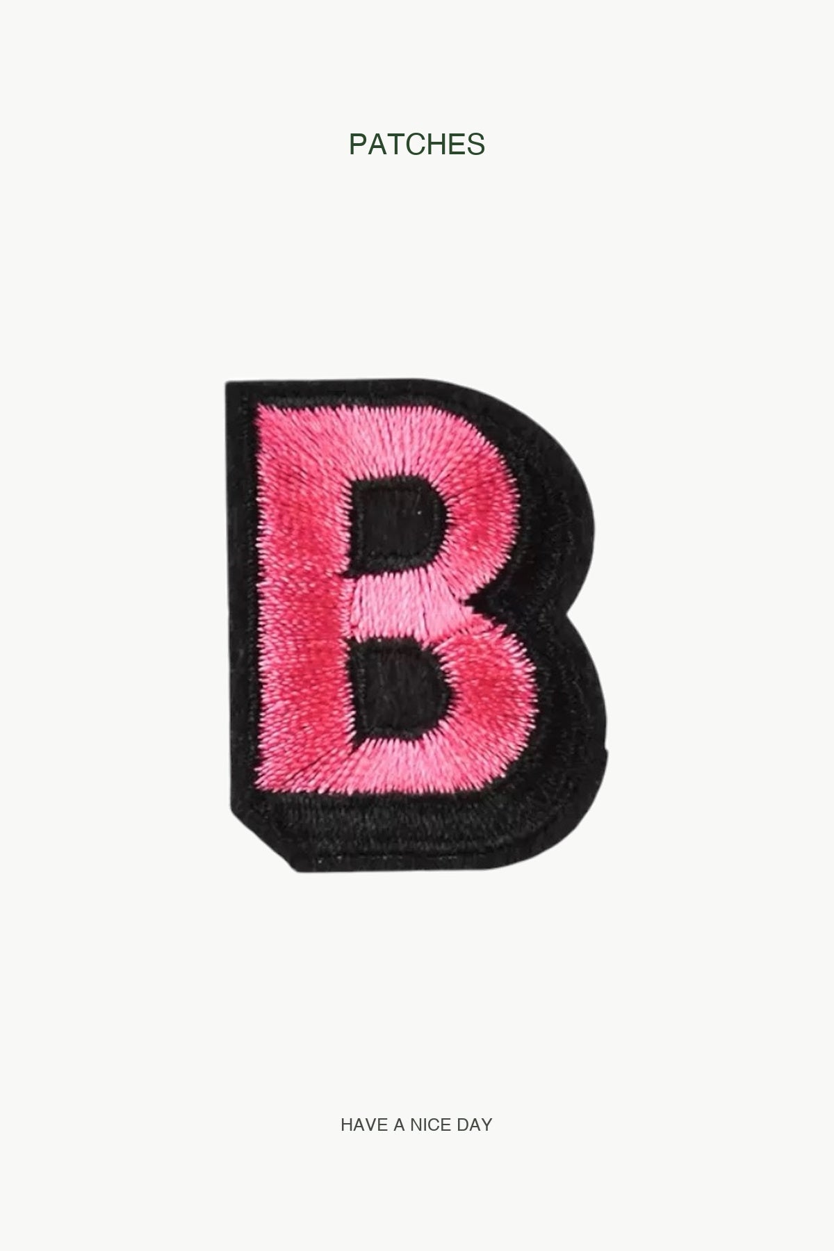 Uppercase B Alphabet Patch — branded PATCHES display card