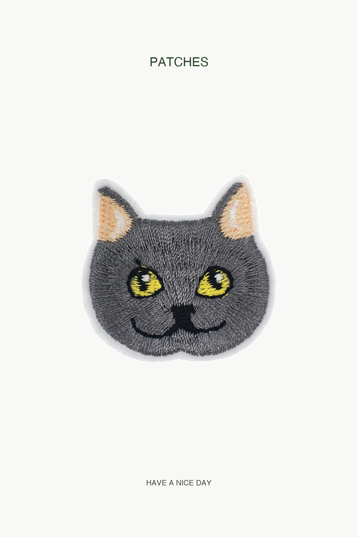 Cat Head/Grey Patch — branded PATCHES display card
