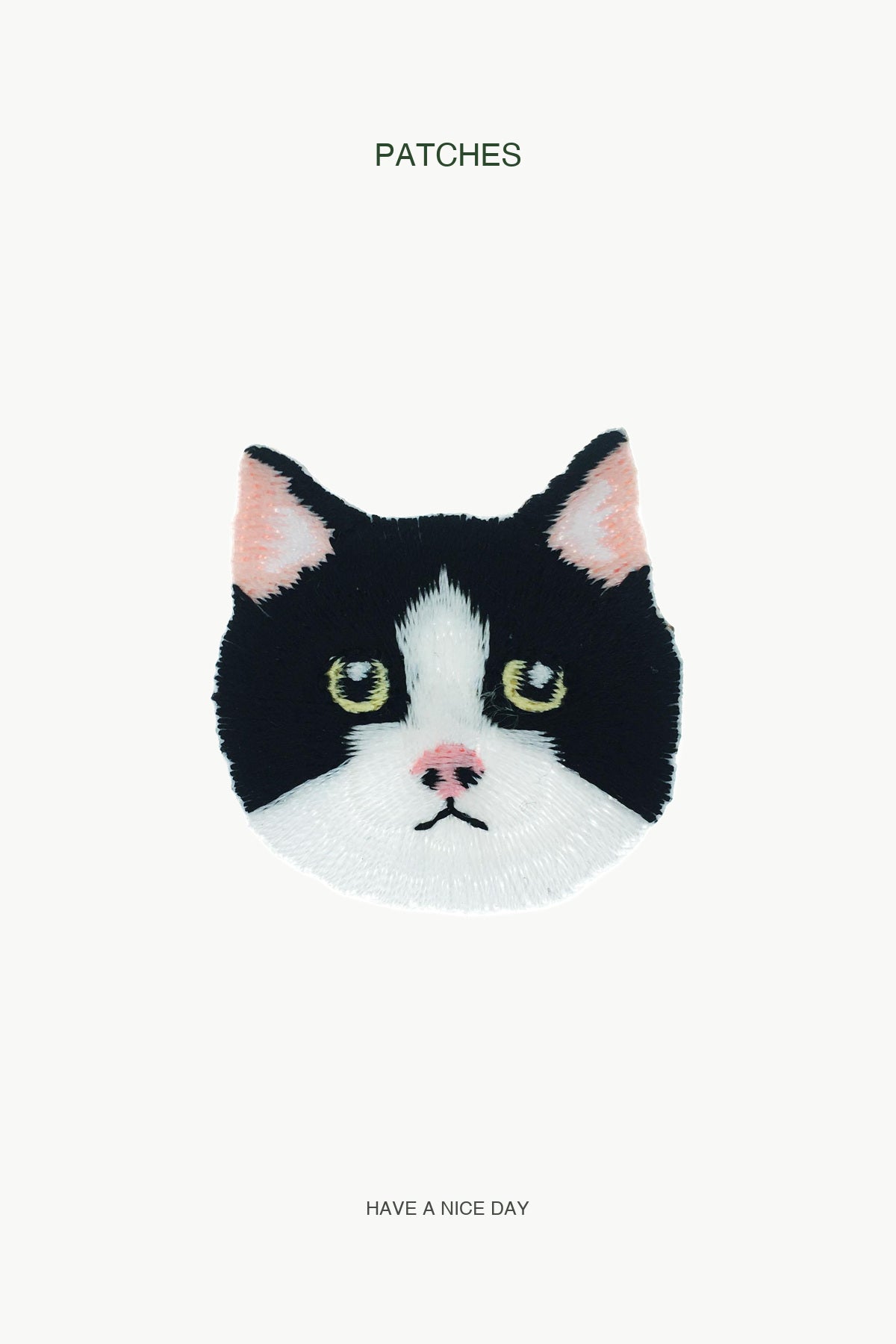 Cat Head/Black/White Patch — branded PATCHES display card