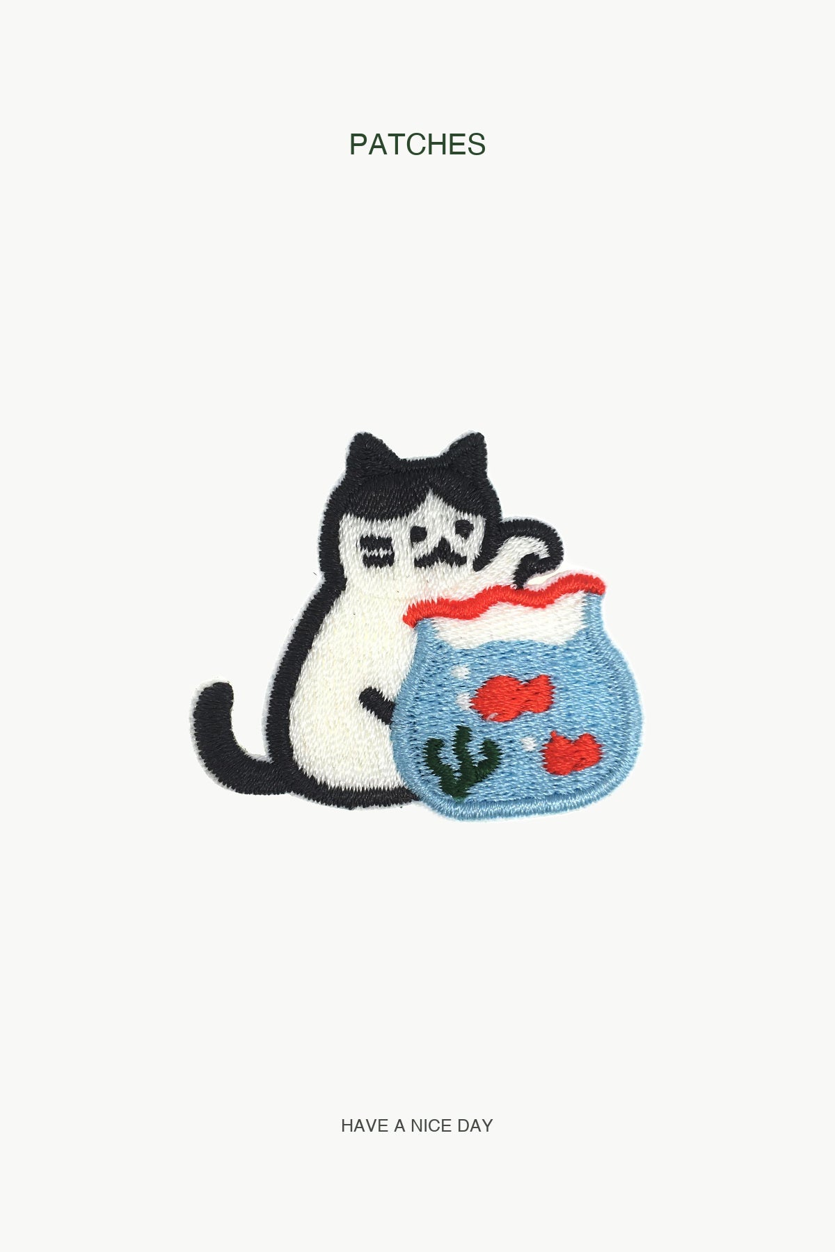 Hungry Kitty Patch — branded PATCHES display card