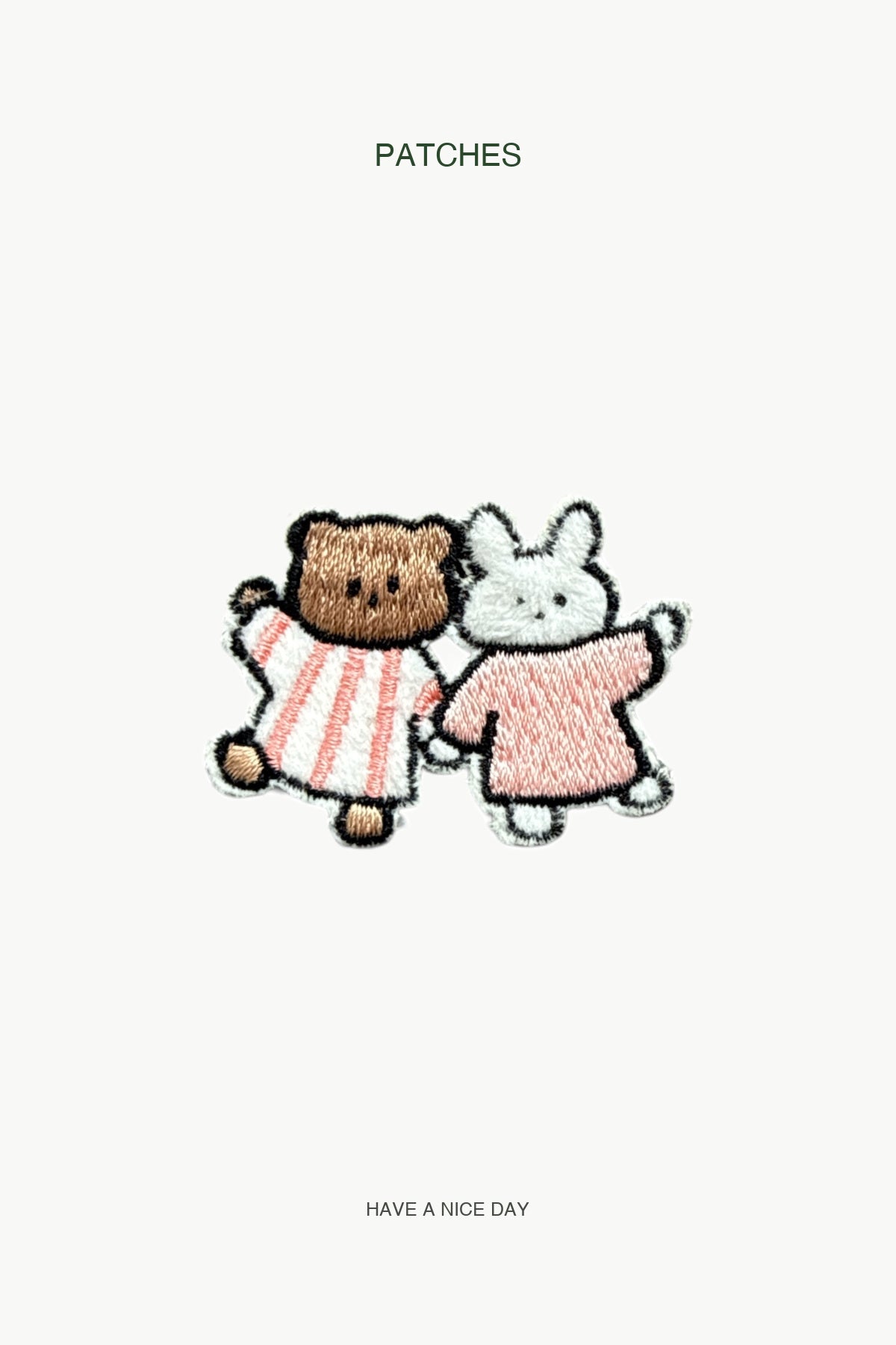 Bear and Bunny Friendship Patch — branded PATCHES display card
