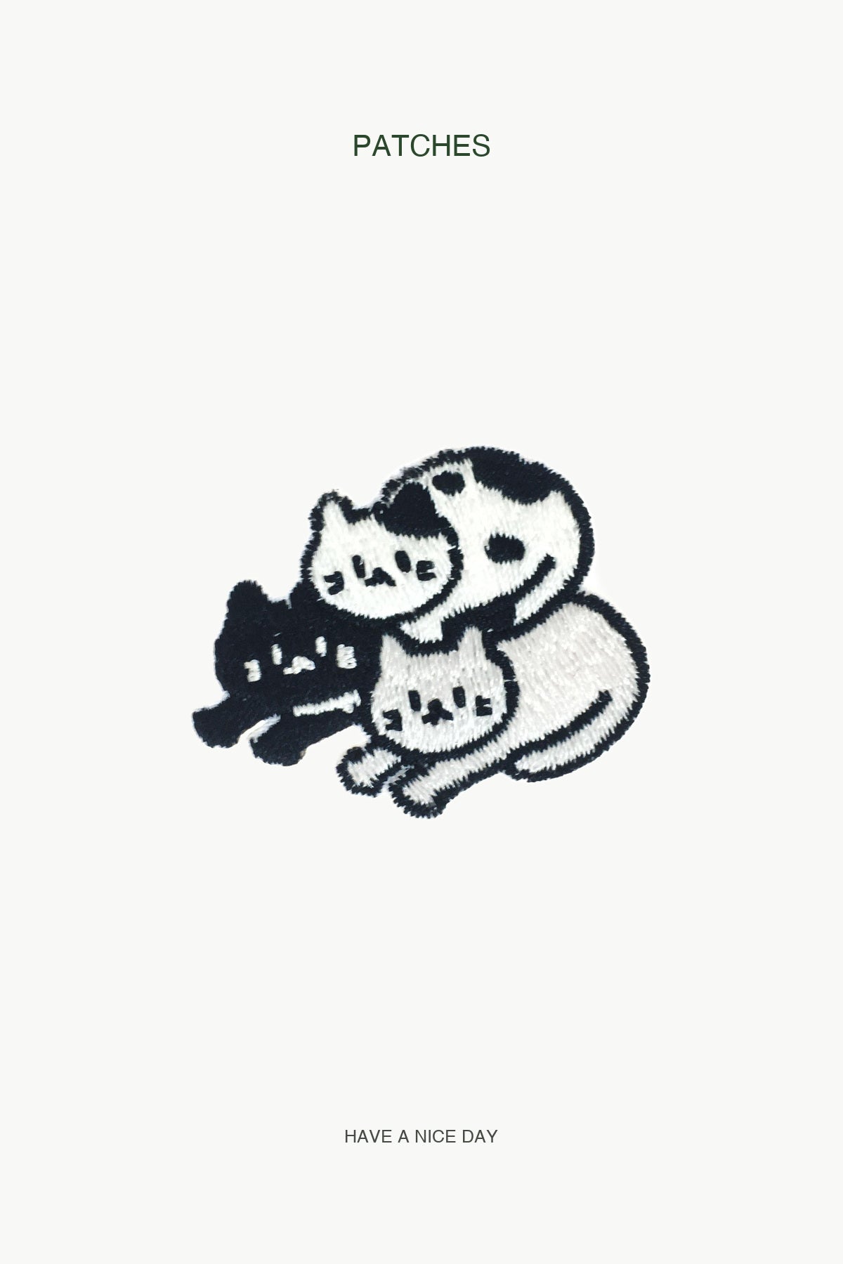3 Little Cat Patch — branded PATCHES display card