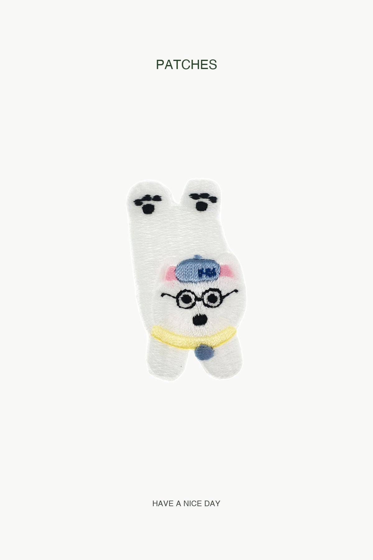 Handstand Puppy Patch — branded PATCHES display card