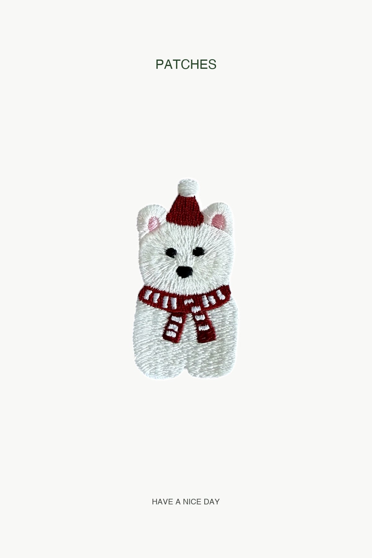 Christmas Puppy Patch — branded PATCHES display card