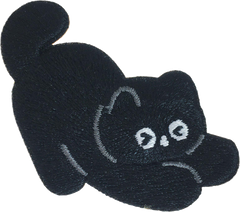 Stretching Black Cat Patch