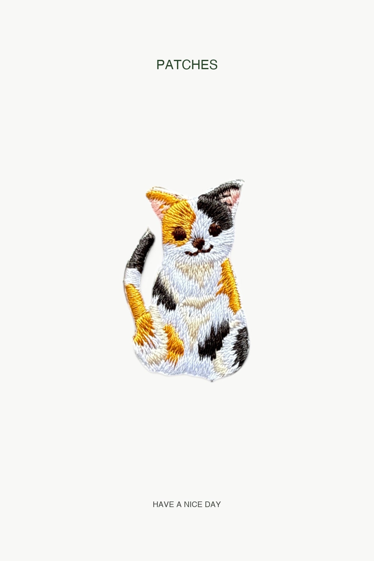 Calico Kitty Sitting Pretty Patch — branded PATCHES display card