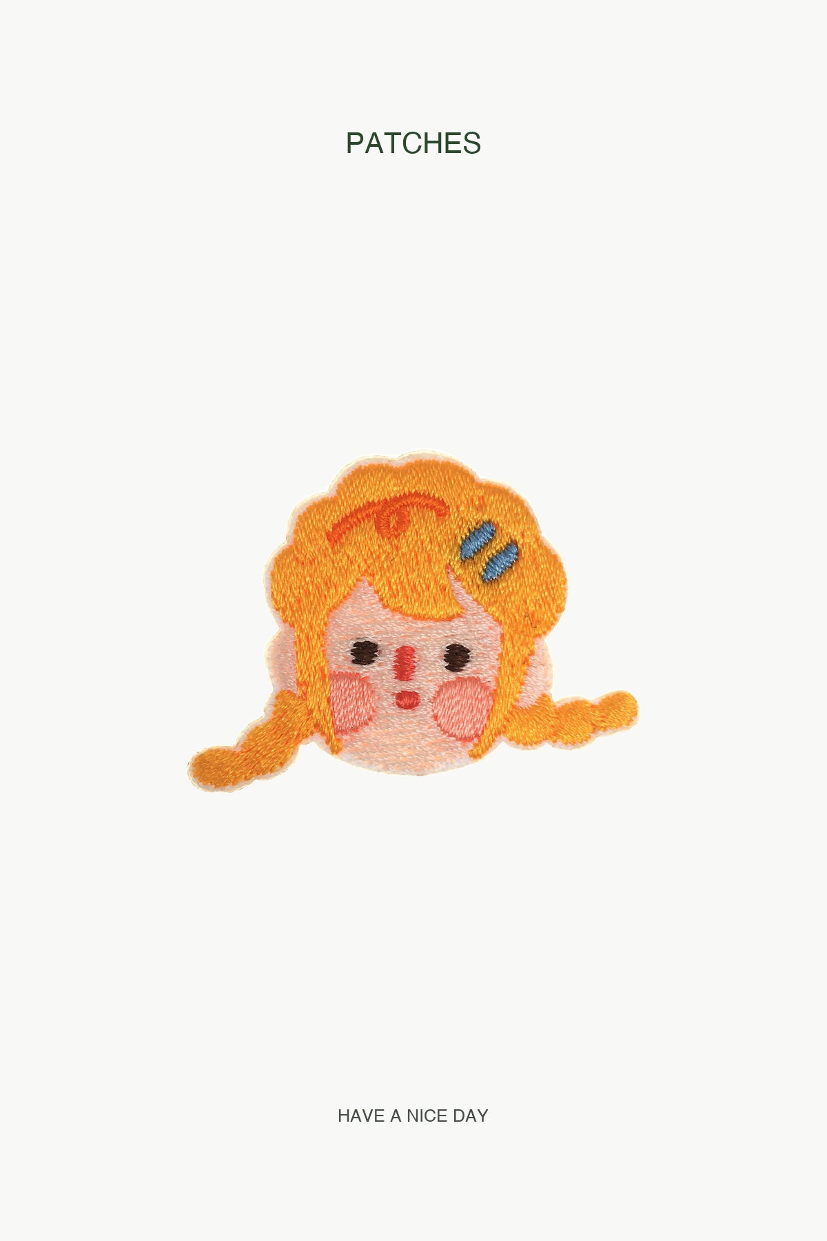Sunny Braids Girl Patch — branded PATCHES display card