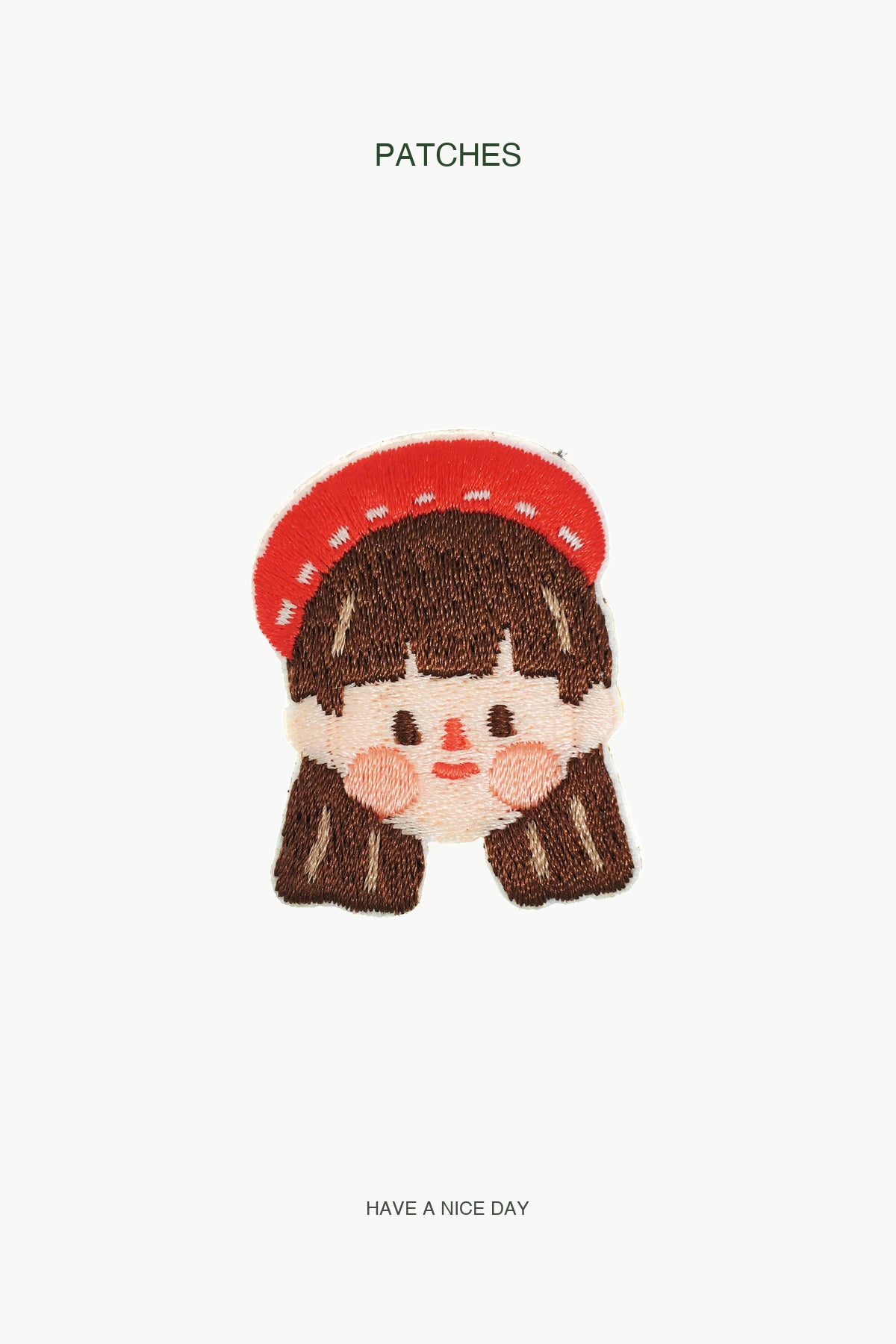 Red Beret Girl Patch — branded PATCHES display card