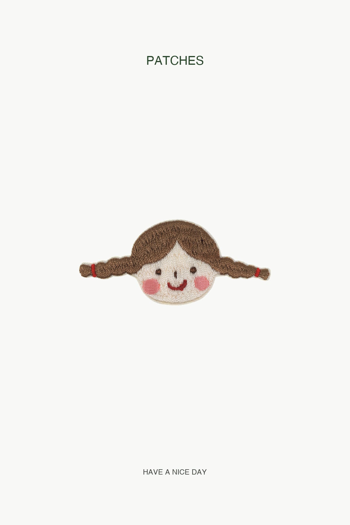 Chubby Long Braids Girl Patch — branded PATCHES display card