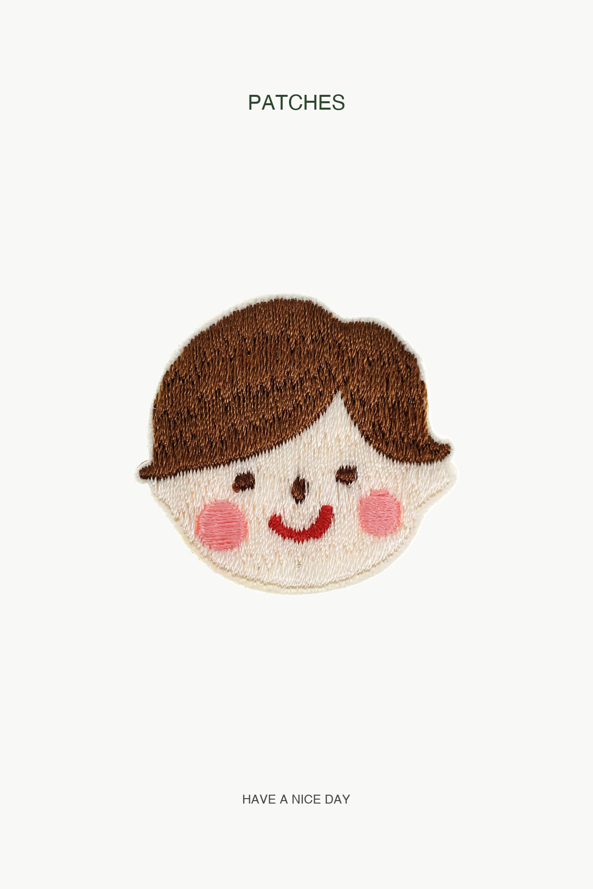 Chubby Happy Boy Patch — branded PATCHES display card
