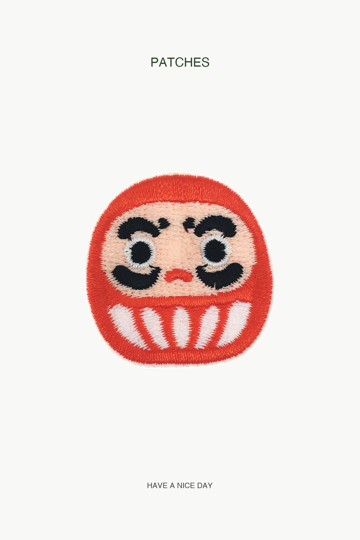 Daruma Doll Patch — branded PATCHES display card
