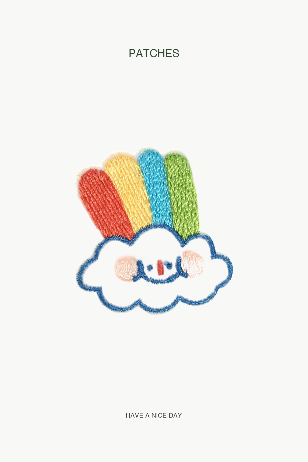 Happy Cloud With Rainbow Patch — branded PATCHES display card