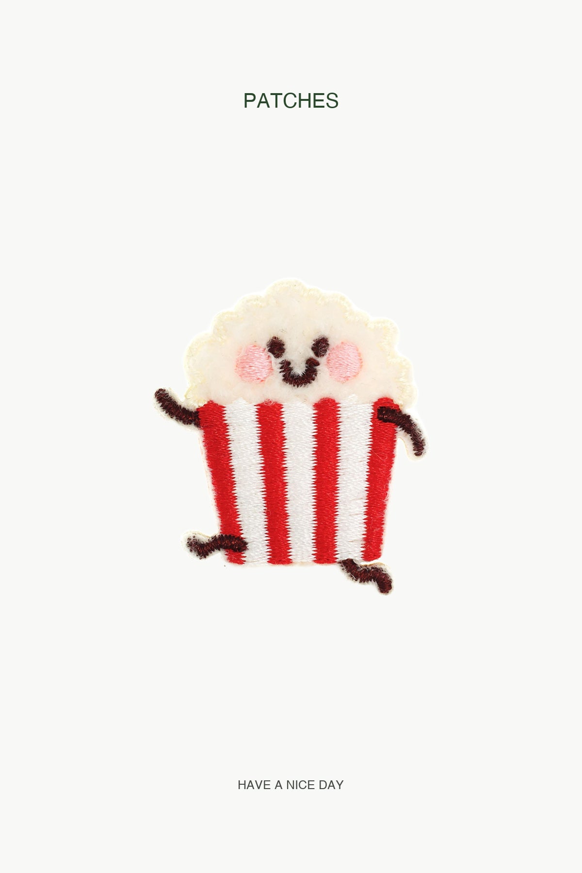 Running Popcorn Patch — branded PATCHES display card