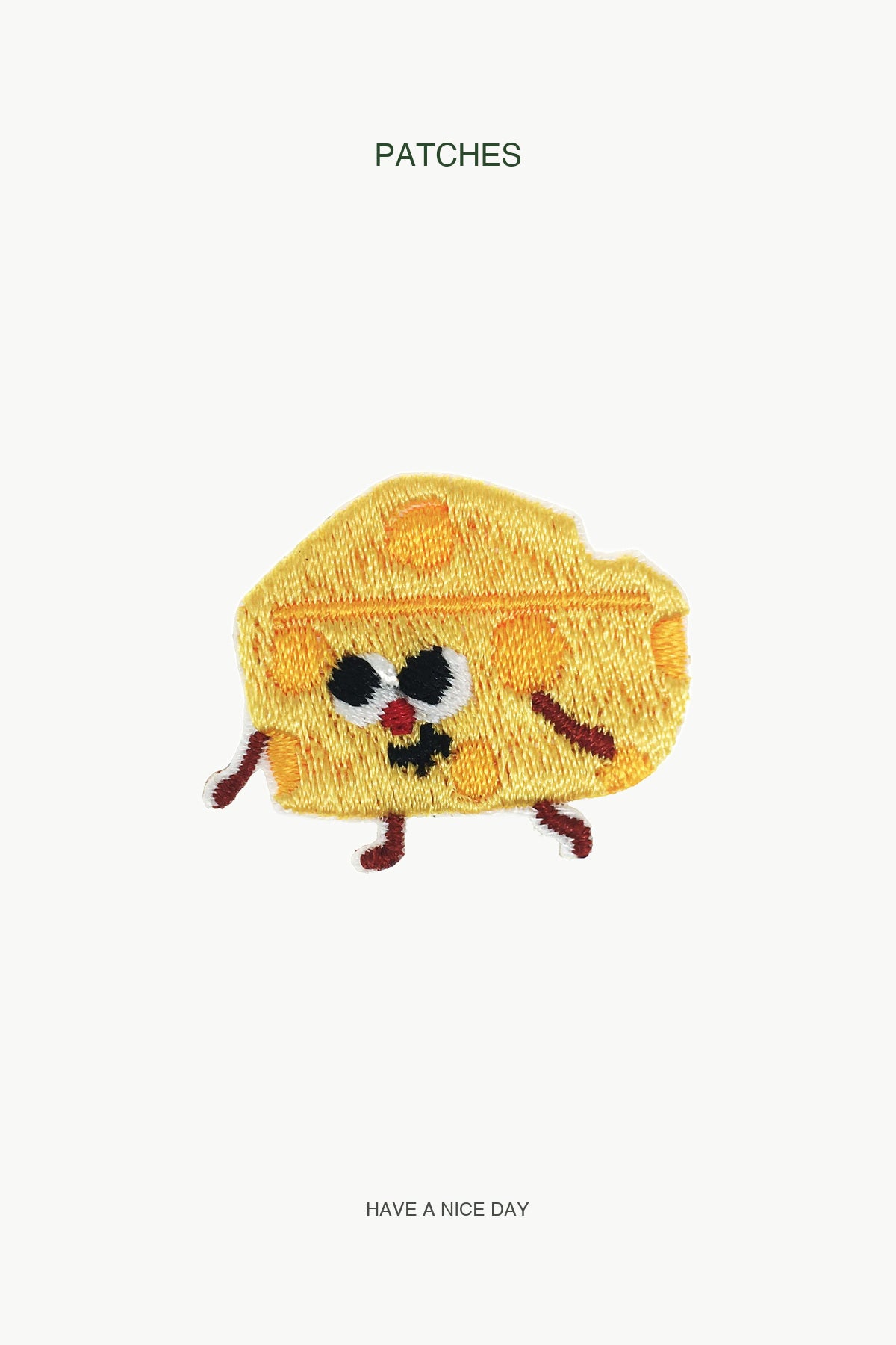 Walking Cheese Patch — branded PATCHES display card