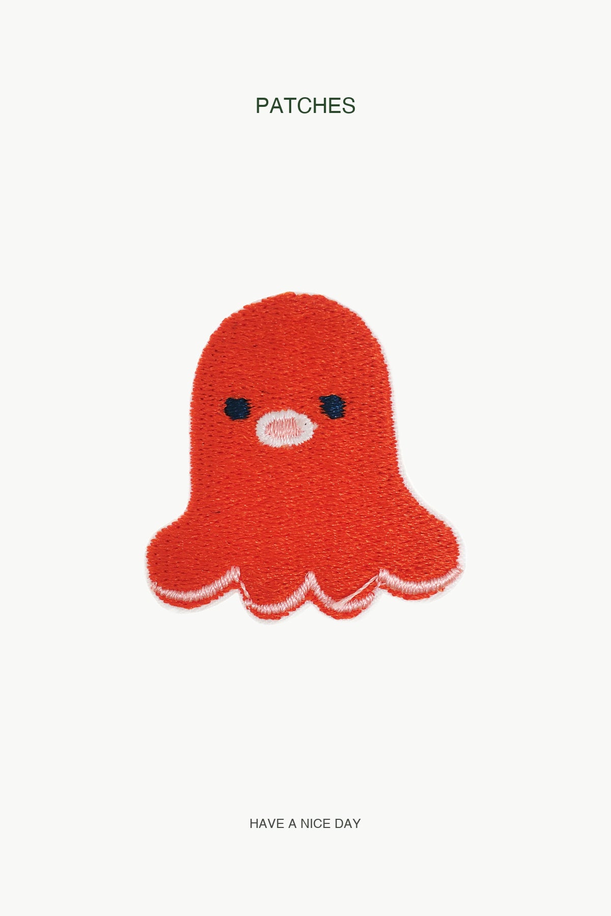 Red Octopus Patch — branded PATCHES display card