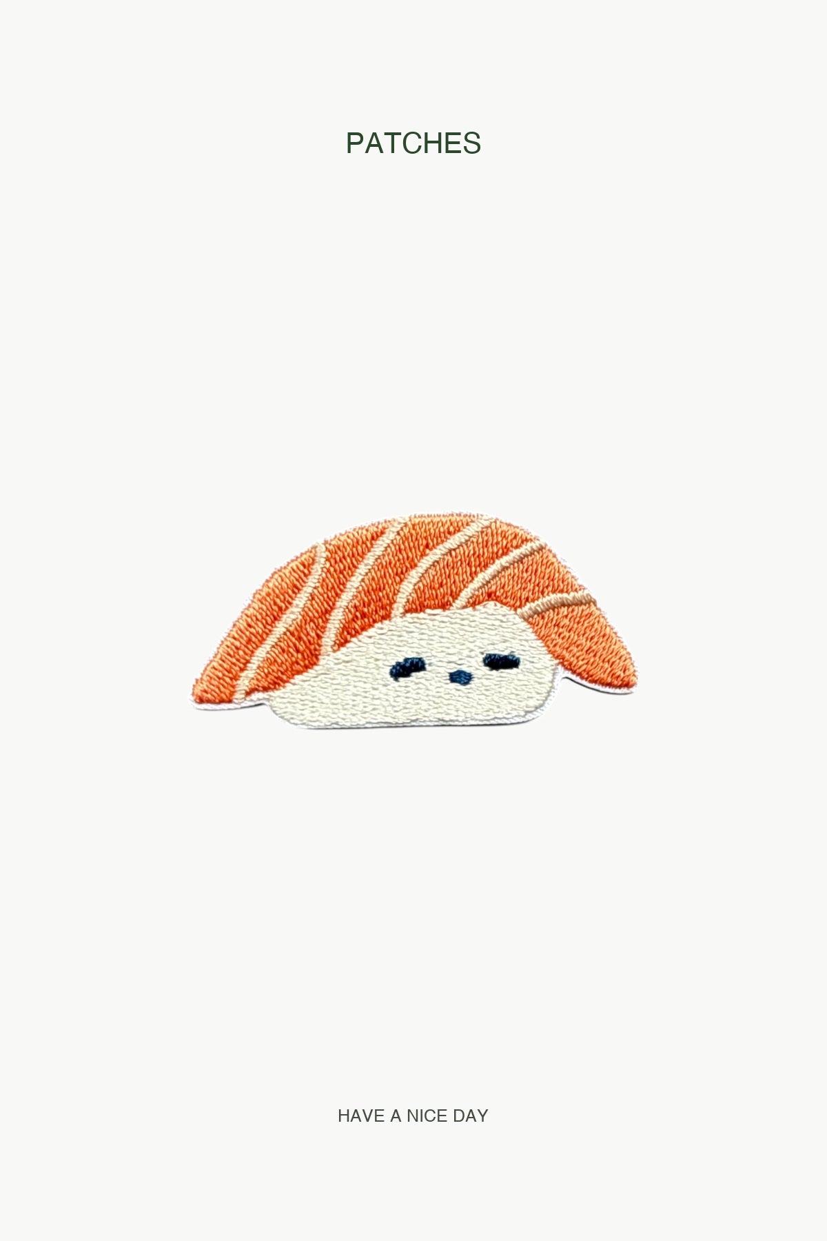 Sushi Salmon Patch — branded PATCHES display card