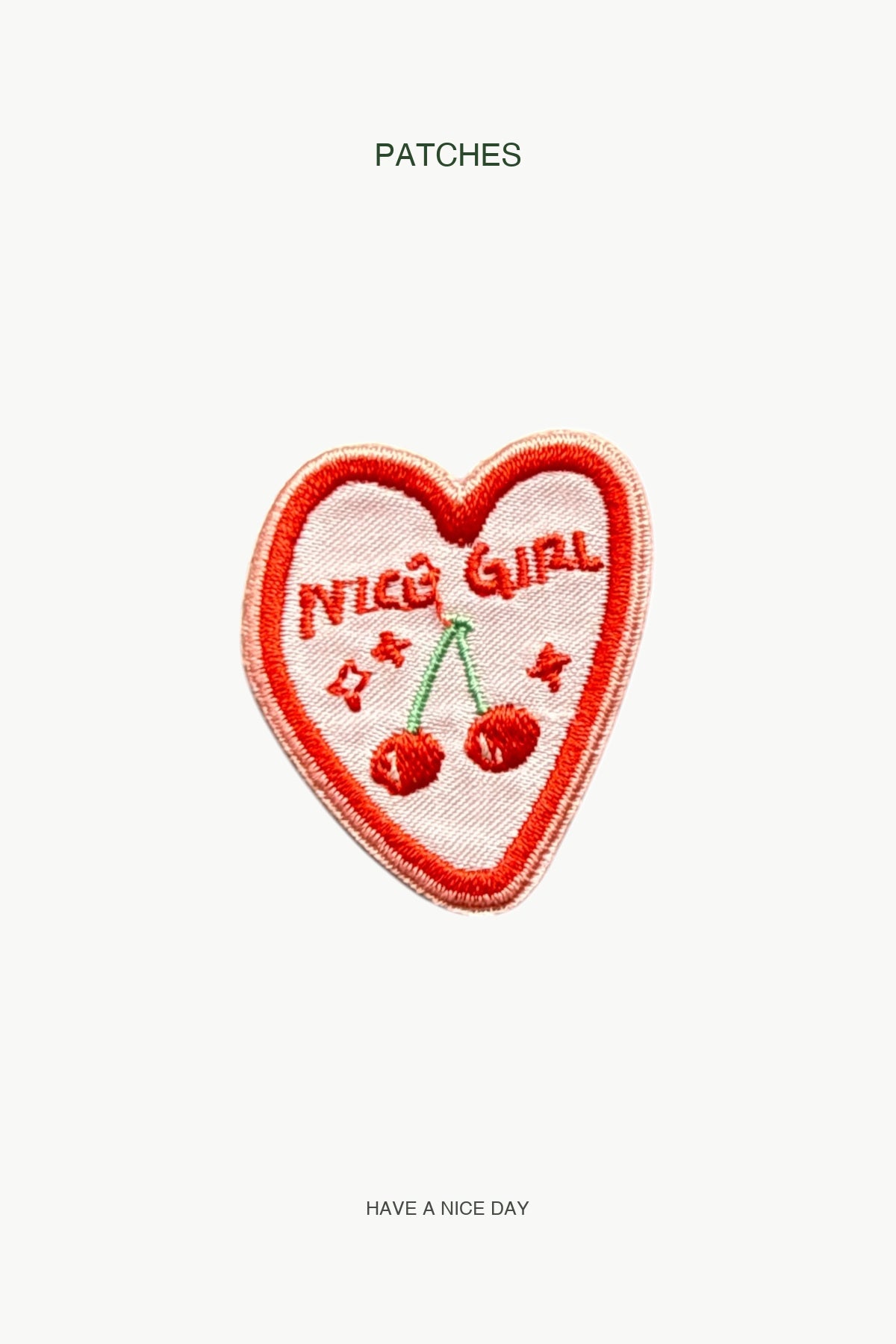 Nice Girl Patch — branded PATCHES display card