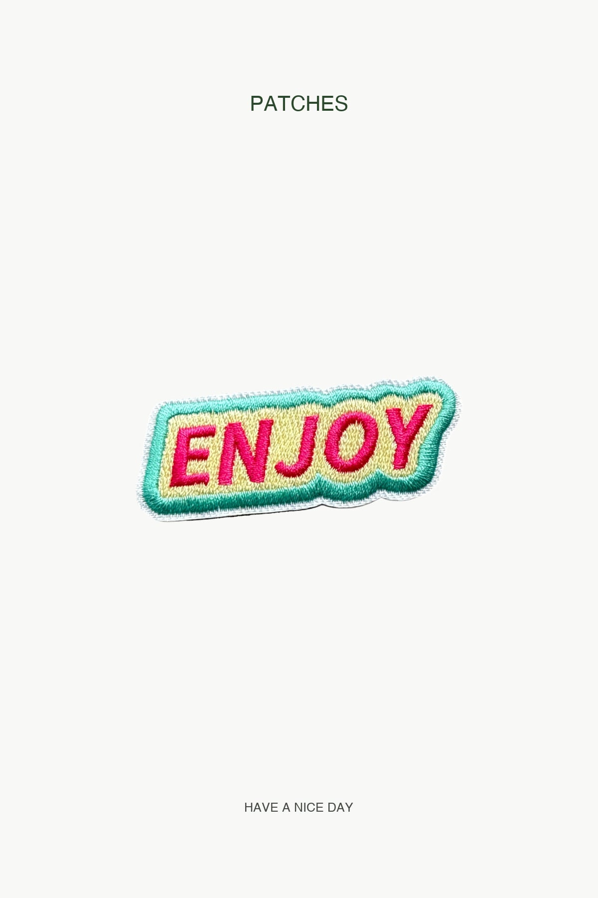 ENJOY Patch — branded PATCHES display card