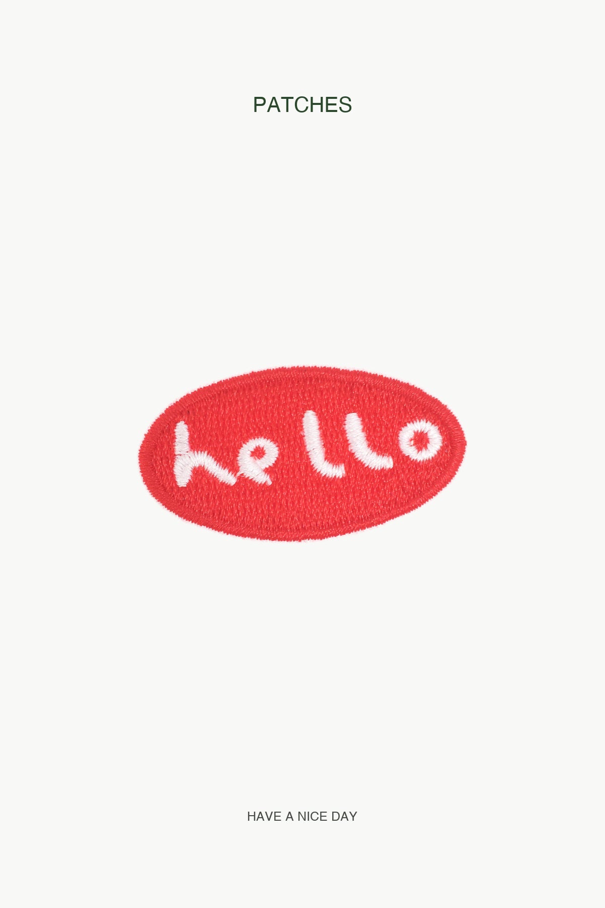 Hello  Patch — branded PATCHES display card