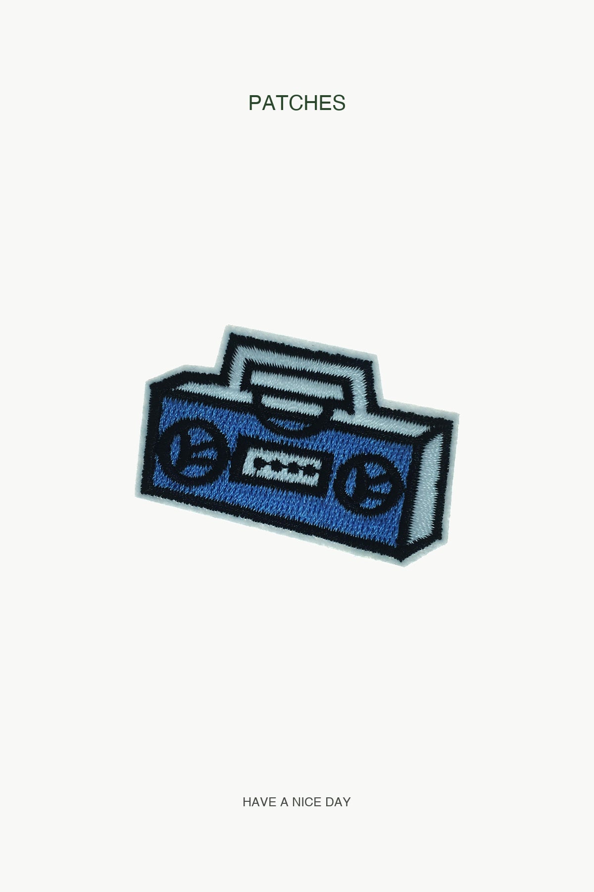 Vintage Radio Patch — branded PATCHES display card