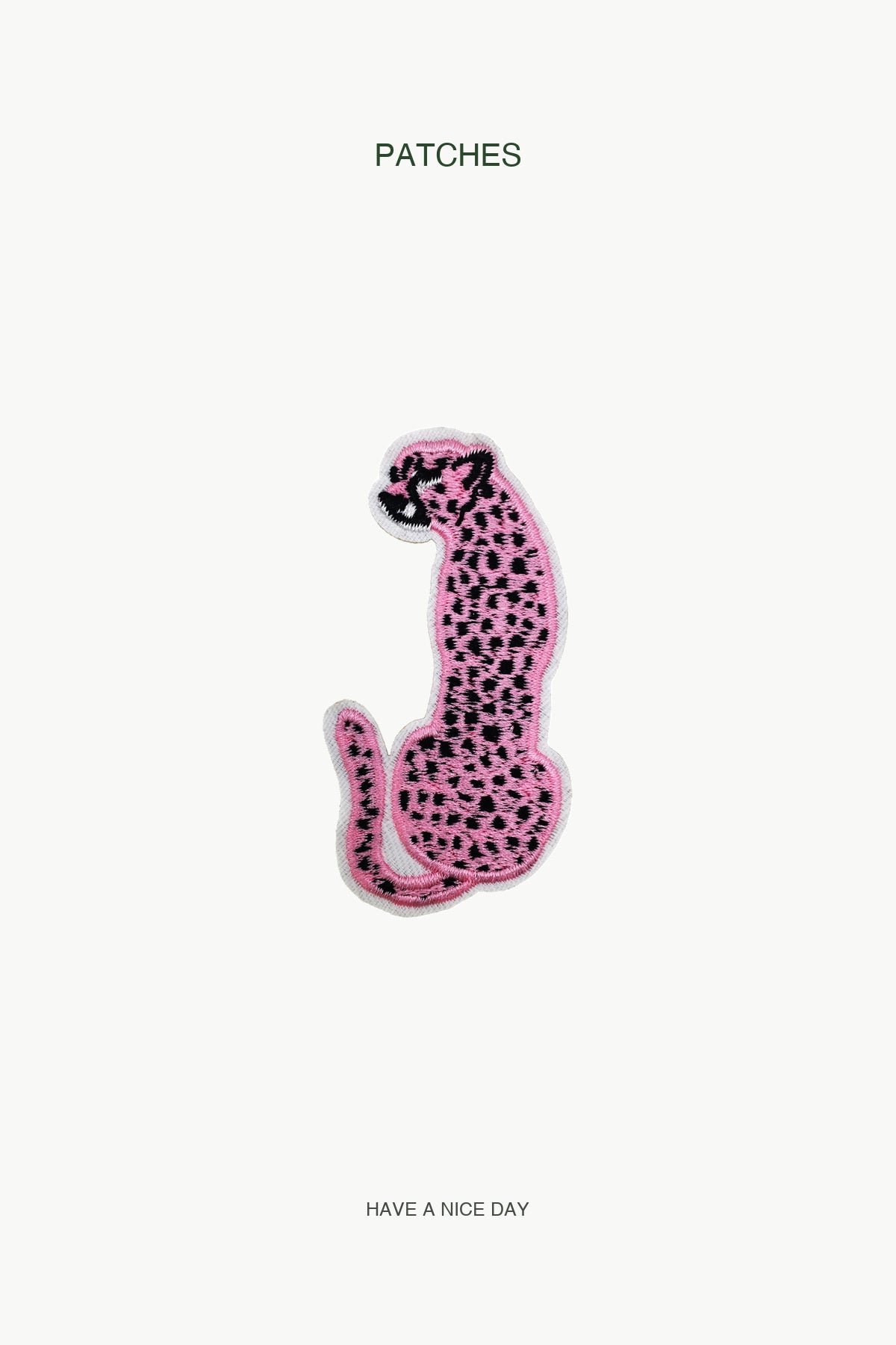 Pink Leopard Patch — branded PATCHES display card