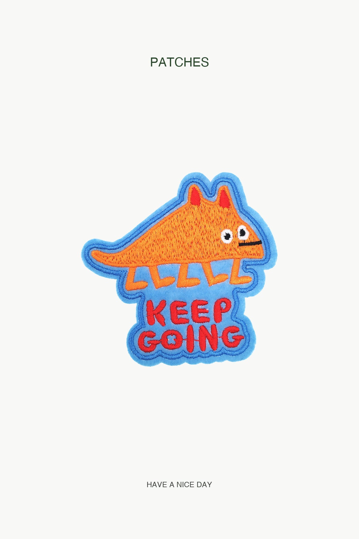 "KEEP GOING'' Patch — branded PATCHES display card
