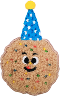Fluffy Cookies with Party Hat- Brown Patch