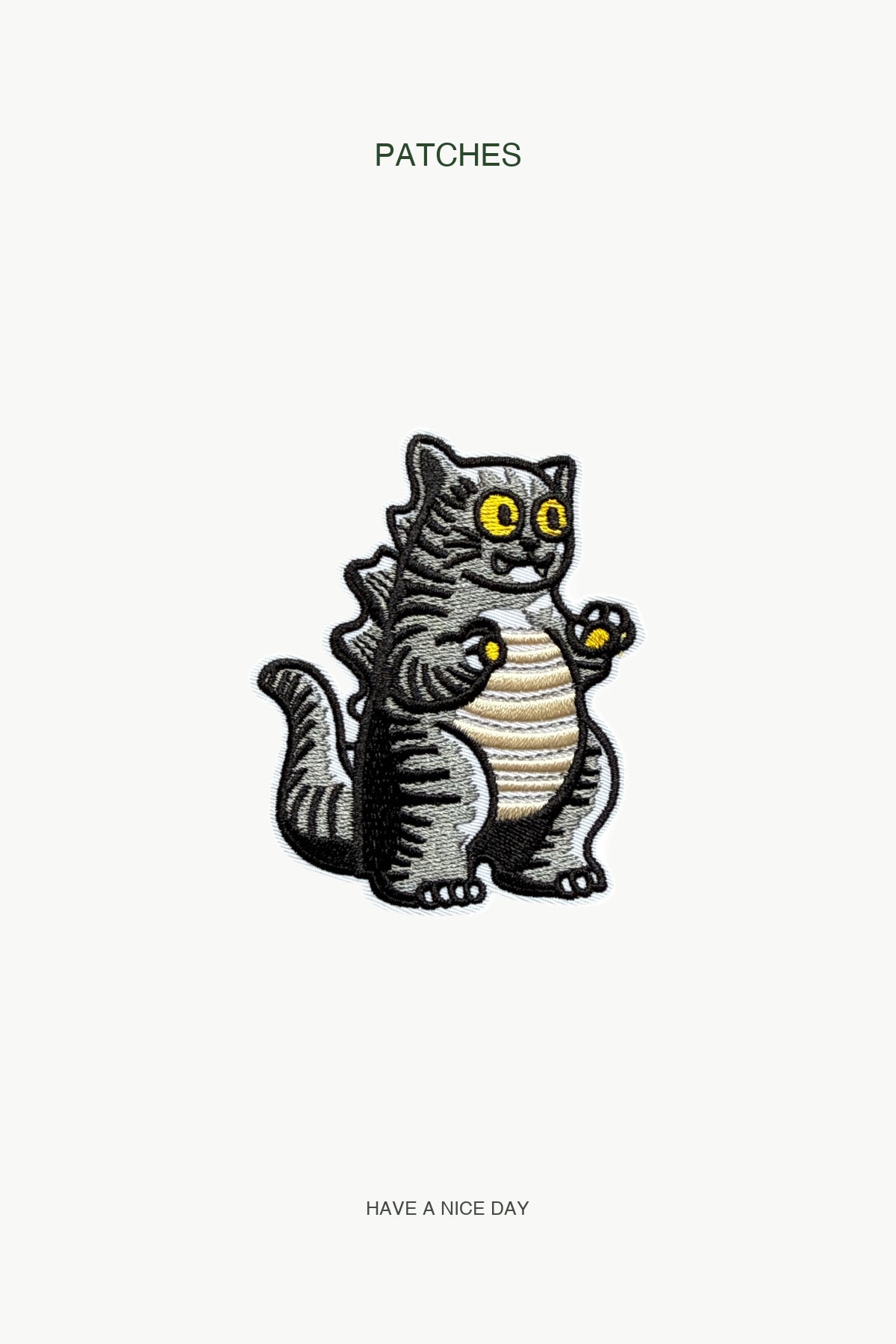 Godzilla Cat Patch — branded PATCHES display card