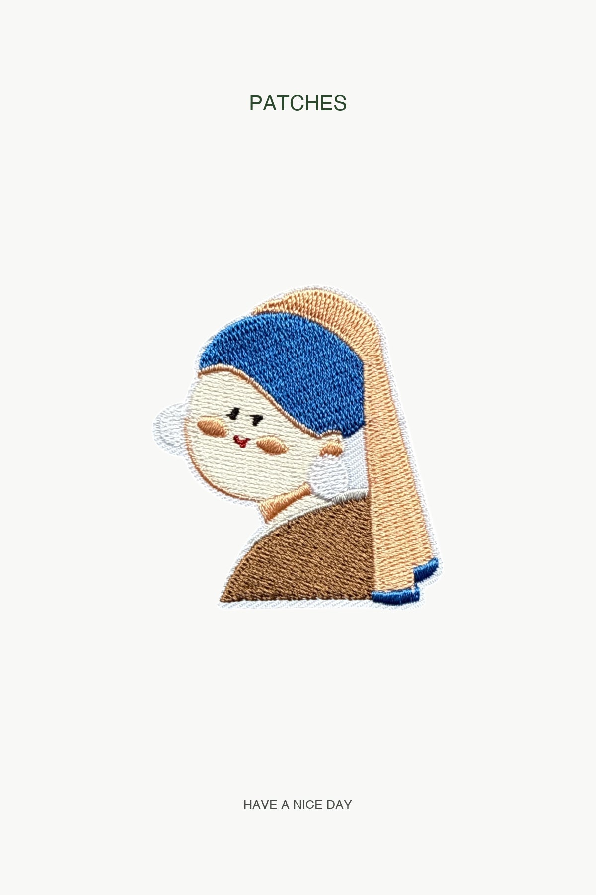 Girl with a Pearl Patch — branded PATCHES display card