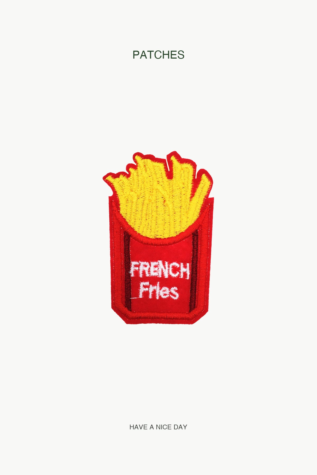 "French Fries" Patch — branded PATCHES display card