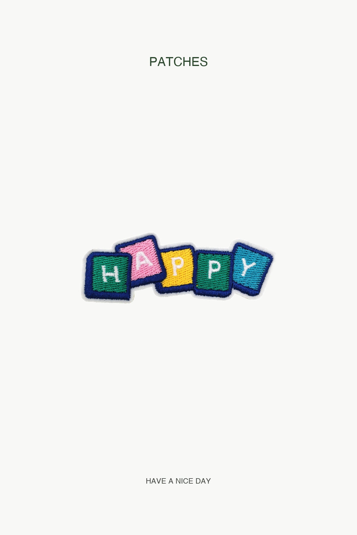 HAPPY Patch — branded PATCHES display card