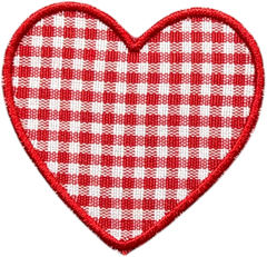 Red Checkered Heart Patch