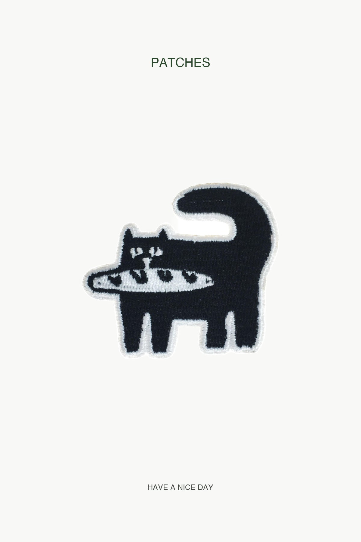 Cat with Baguette Patch — branded PATCHES display card