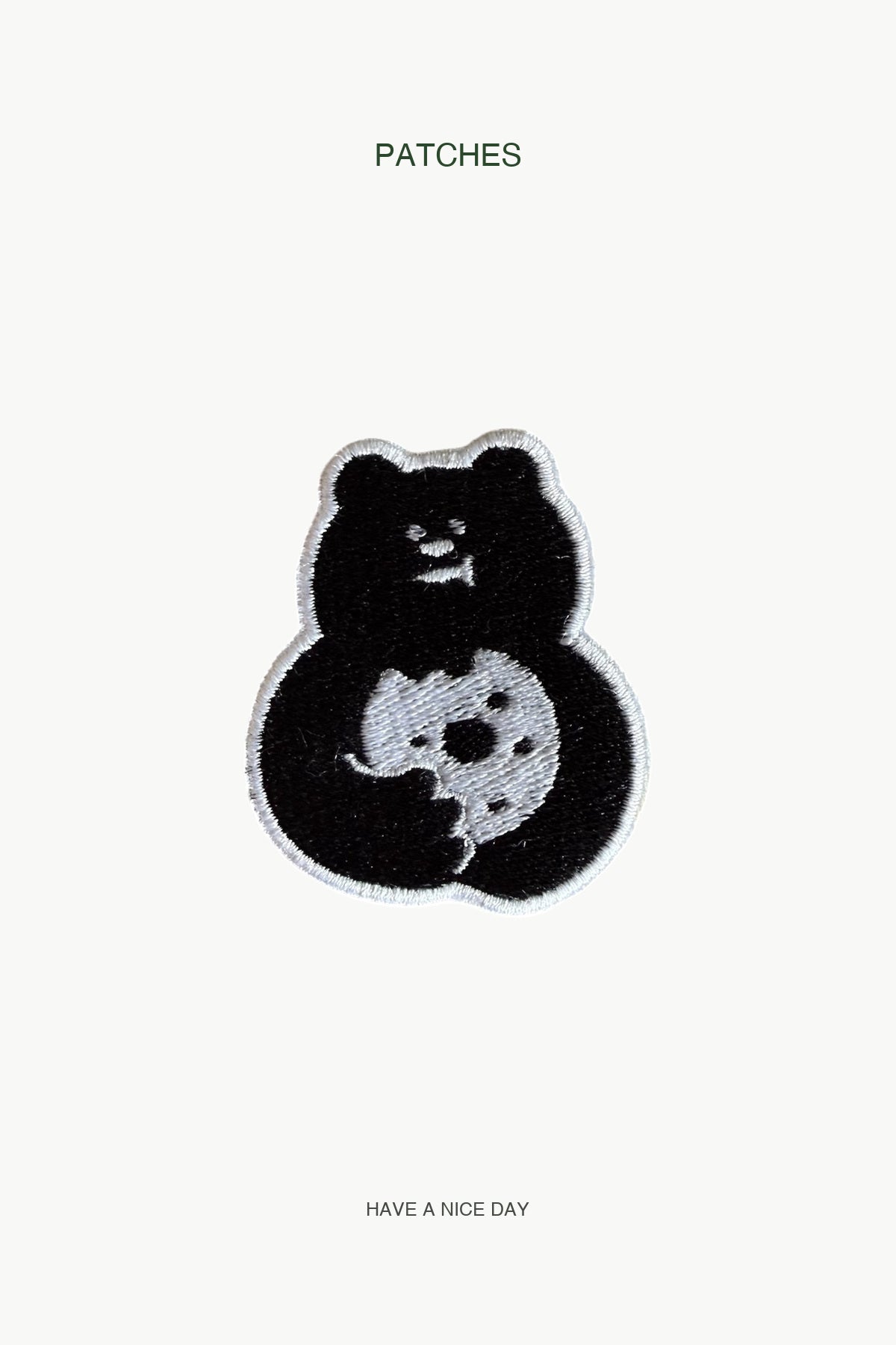Bear Eating Cookies Patch — branded PATCHES display card