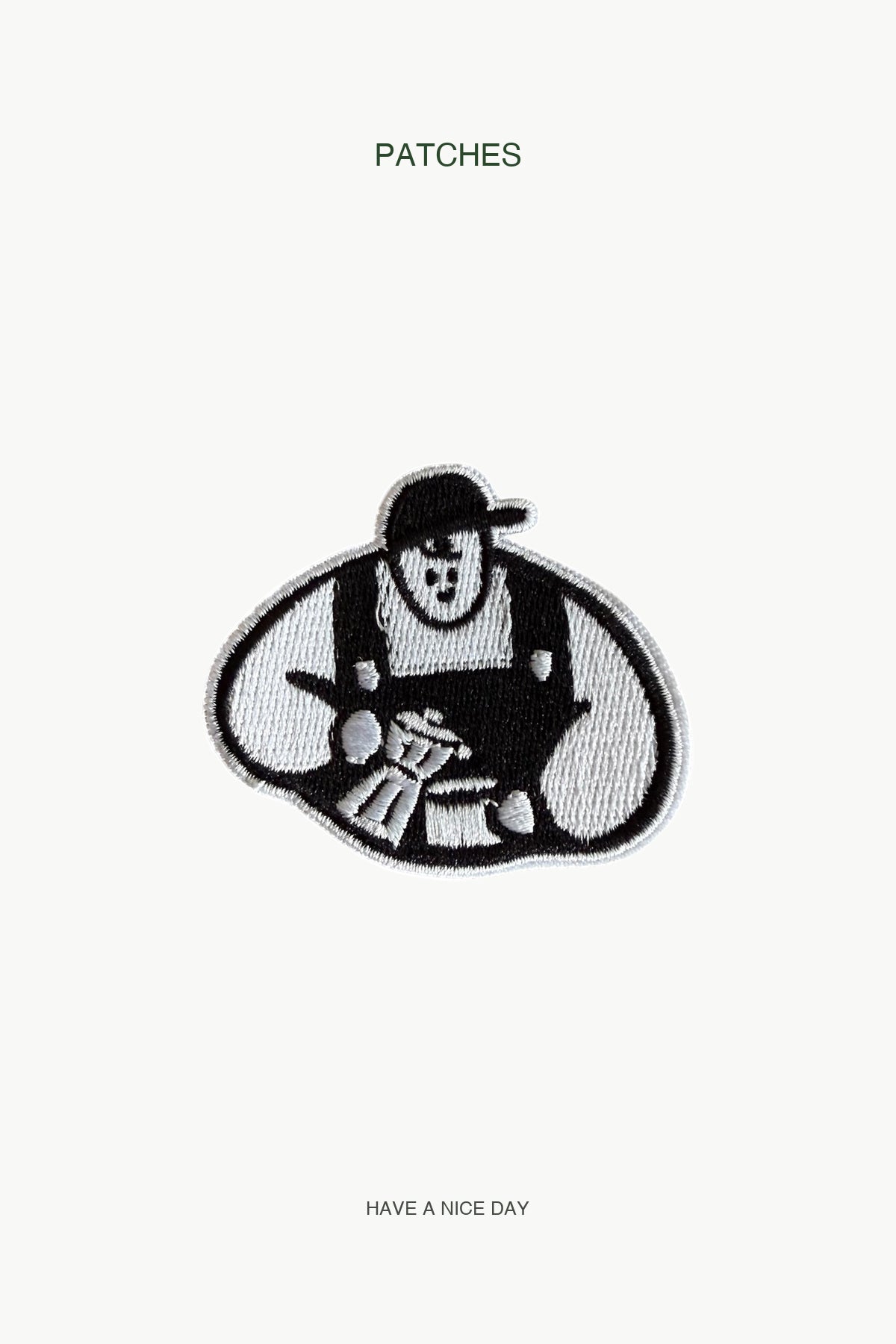 Barista Pouring Coffee Patch — branded PATCHES display card