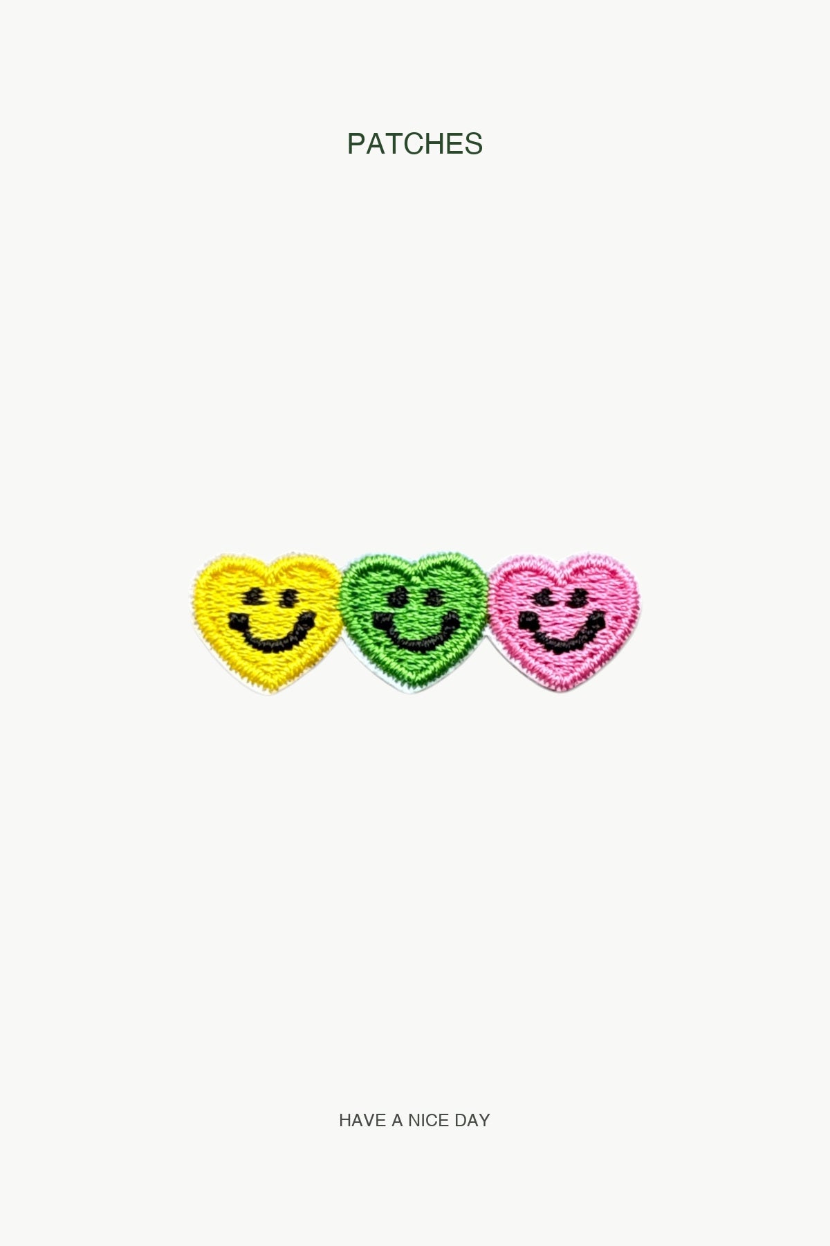 Triple Smiling Love Patch — branded PATCHES display card